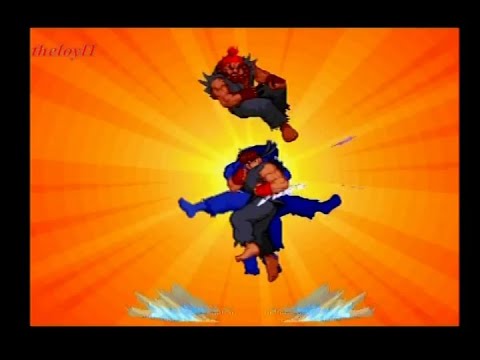 Street Fighter Alpha 2: Gold - (Evil Ryu) Final Boss Battle vs. Akuma & finale