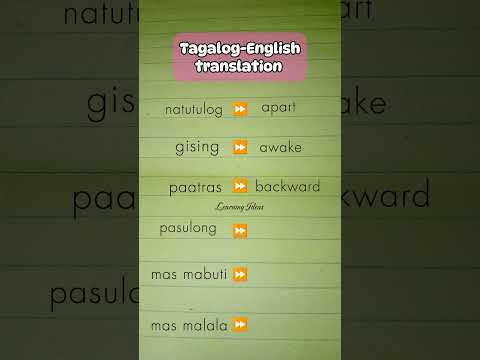 TAGALOG-ENGLISH TRANSLATION VOCABULARY #learnenglish #tagalogenglishtranslation #vocabulary