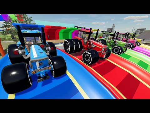 Turbo Tractors with Pirelli Slick tires And Trailers full of Balls and a Freaky Obstacle Track