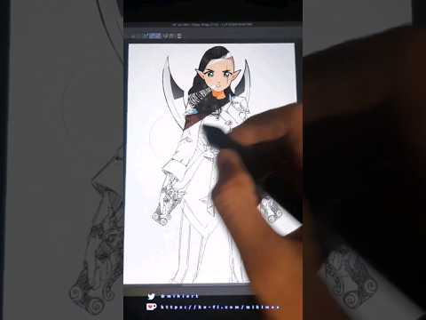 Draw Someone with Fancy Weapon #art #short #anime #timelapse #animegirl