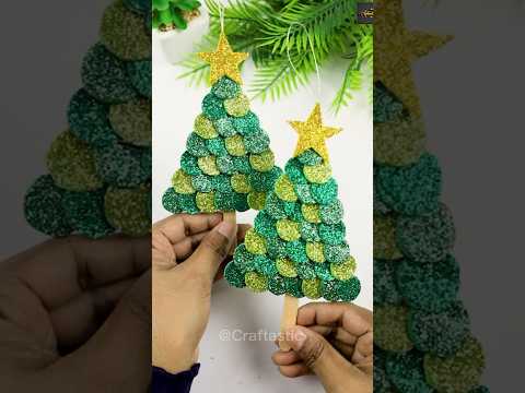 Christmas Tree Ornament 🎄with Glitter Foam Sheet #shorts #christmastreeornament #youtubeshorts #diy