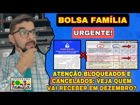 BOLSA FAMÍLIA: VEJA QUEM RECEBE EM DEZEMBRO! BLOQUEADOS E CANCELADOS DATA LIMITE PARA RECEBER!