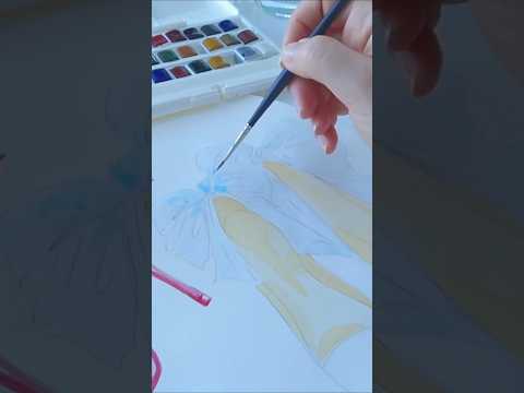 Painting shoes EASY #watercolorpainting #shoedesign