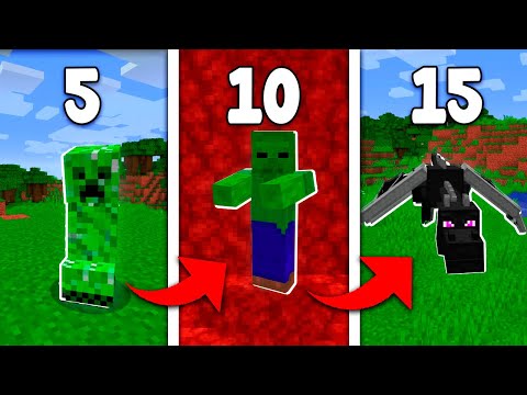 CADA 5 MINUTOS me CONVIERTO en un MOB MAS PODEROSO en MINECRAFT HARDCORE 😱