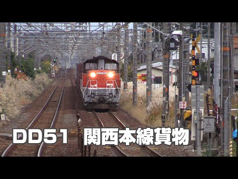 DD51 関西本線を行く貨物列車 ㉒