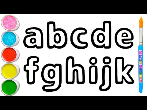 English Alphabet in Lowercase Letters Drawing, Coloring for Kids, Toddlers | Learn Letters #359