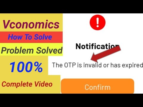 Vconomics OTP is Invalid or Expired ka masla kis tarha solve krain how to solve otp problem vconomic