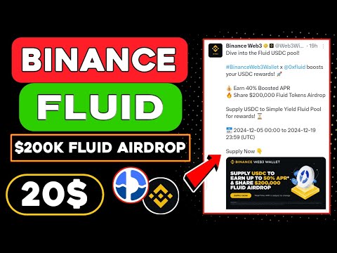 Binance Web3 Exclusive Rewards 😱 Earn Up to 50% APR on USDC, and share $200,000 Fluid Airdrop! 🤑