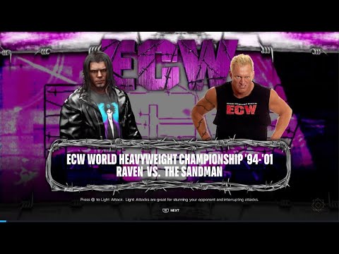 WWE 2K24 RAVEN VS. THE SANDMAN EXTREME RULES MATCH FOR THE ECW HEAVYWEIGHT CHAMPIONSHIP BELT!