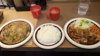 寺門ジモン考案のカレー焼肉定食とインディアンライス(キッチンABC 南大塚店)