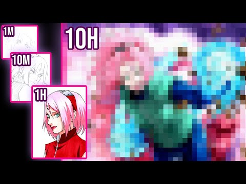 Drawing CHALLENGE |1M, 10M, 1H, 10H| SAKURA HARUNO [Naruto]