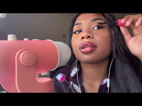 ASMR tingly everyday makeup routine😍💄 *BLACK GIRL EDITION👑🤎*