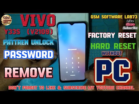 Vivo Y33S/Y33T Hard Reset|Vivo Y33S Factory Reset|Vivo Y33S V2109 Pattren Unlock without PC