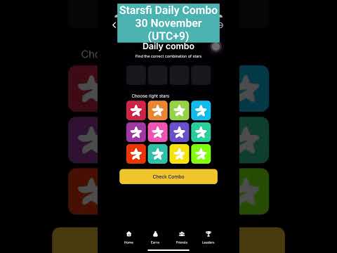 ⭐️【Starsfi】Starsfi Daily Combo | 2December (UTC+9) Today #starsfi #Daily #combo #today #2december