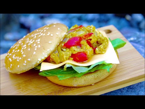 How to make Anda Bhurji Burger【キャンプ飯レシピ】インドの人気屋台めし「アンダブルジ」をバーガーにしてみたの巻