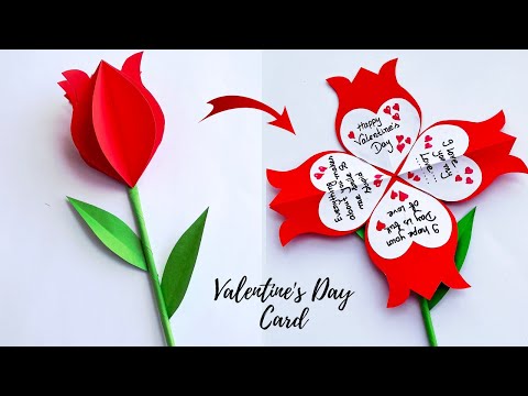 Valentine’s Day Card Making Handmade 2024/ DIY Valentines Day Pop Up Greeting Card / Flower Cards