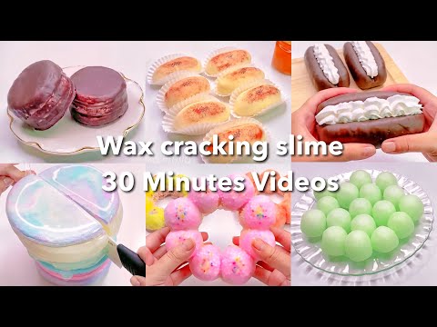 【ASMR】30分間割る❗️いろんなパキパキスライムPart3💥【音フェチ】Wax Slime 30 Minutes Videos Part3