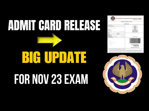 |ICAI Admit Card Release Big Update For Nov 2023 CA Exam|