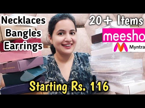 20+ Meesho and Myntra Jewellery Items / Necklaces, Bangles, Earrings Haul / Neema's Talk