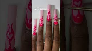 Flame Heart Nail Tutorial ❤️‍🔥!