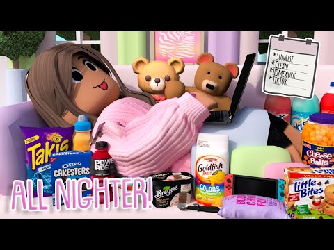 staying up ALL NIGHT on a SCHOOL NIGHT! **EXHAUSTED** | Bloxburg Roleplay