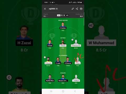 UAE Vs Afghanistan Dream11 Team Today Match UAE vs AFG  #shorts