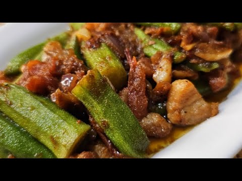 Binagoongang Okra With Pork