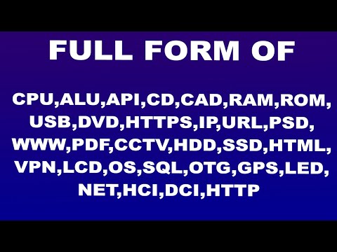 Full forms of CPU,ALU,API,CD,CAD,RAM,ROM,USB,DVD,HTTPS,IP,URL,PSD,WWW,PDF,CCTV,  HDD,SSD,HTML,VPN