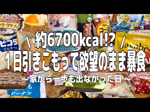 【爆食】家から一歩も出ない引きこもり女の本気の暴食。１日ダラダラ食べてゲームしてまた食べてを繰り返してたら知らぬ間に6000kcal余裕で超えてた【大食い】【モッパン】