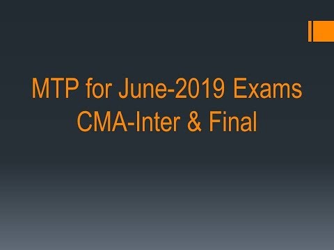 MTP released for June-2019 | CMA-INTER & Final