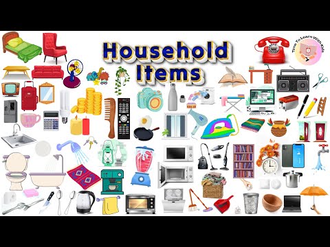 Learn Household items Names, Pictures And Vocabulary | 100 Household Items |