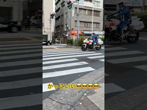 警察　白バイ隊員　優しいイケメン隊員さん！！イケメン緊急出動 #緊急車両 #緊急走行 白バイ#白バイ#shortvideo #shinjuku #警察官 #police #shorts#イケメン