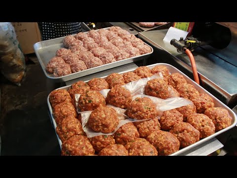 줄서서 먹는 수제 떡갈비 :: Amazing Giant Meatballs :: Korean Street Food