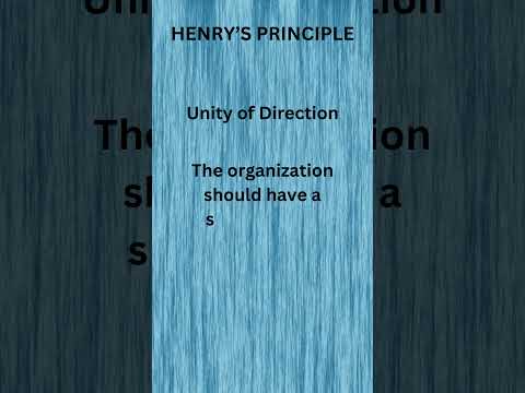 Unity of Direction #principles of management #Henry principles