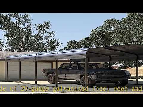 MUPATER 12' x 20' Carport, Outdoor Metal Carport Tent, Heavy Duty Garage Car Shelter Shade with Met