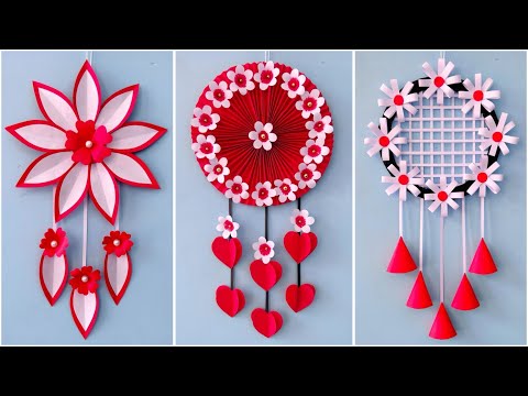 3 Easy and Quick Paper Wall Hanging Ideas / A4 sheet Wall decor / Cardboard  Reuse /Room Decor DIY