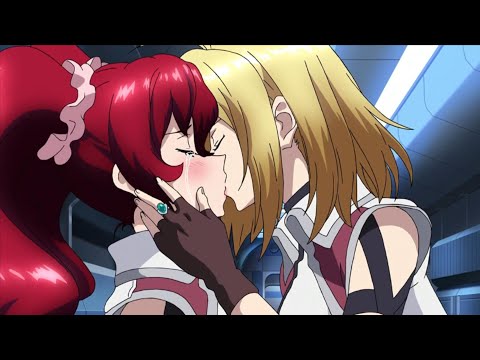 Shot on iphone meme but it's anime Lesbian kiss