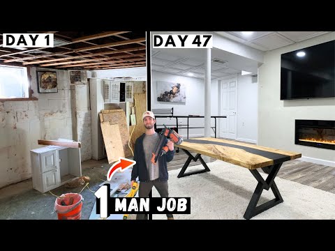 Incredible DIY Basement Renovation Time Lapse (I saved $30,000 by doing EVERYTHING myself!)