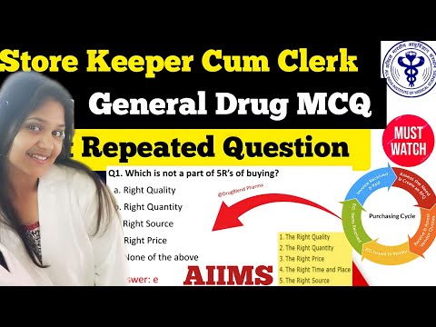 Aiims Store Keeper Cum Clerk General MCQ Most Repeated|Aiims Store Keeper Previous year Question