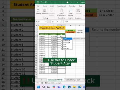 Calculate Your Age in SECONDS with Excel! #shorts #exceltips #exceltricks