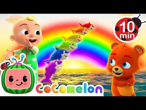 Learn Colors with Baby Shark's Family🎨| CoComelon Kids Songs & Nursery Rhymes