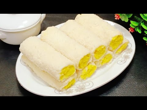 Soft & Creamy Custard Bread Roll! It's So Delicious! Quick & Easy Bread Cream Roll Recipe! Dessert