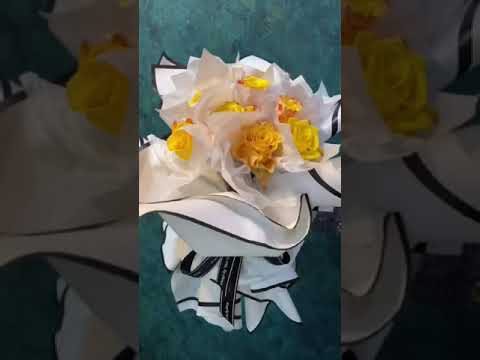 Round Shaped Yellow Flower Bouquet Wrapping