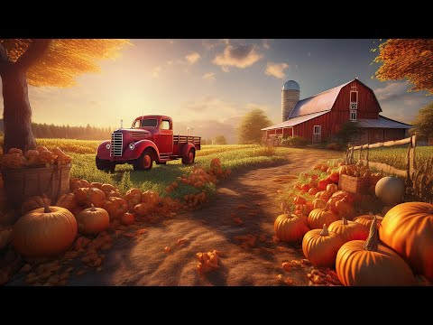 Relaxing Autumn Farm Ambience | Pumpkin Patch | Nature and Farm Animal Sounds