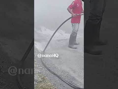 Cleaning dust and sand before placing hotmix asphalt