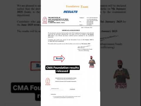 CMA Foundation Exam Dec 2024 Results Out ! #cmaresults #examresults #shortsfeed #trending #youtube