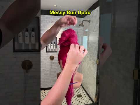 🎀 Messy Bun Updo!! #hairstyles #updo #messybuntutorial #messybunhairstyle #hairtutorial #hairtok