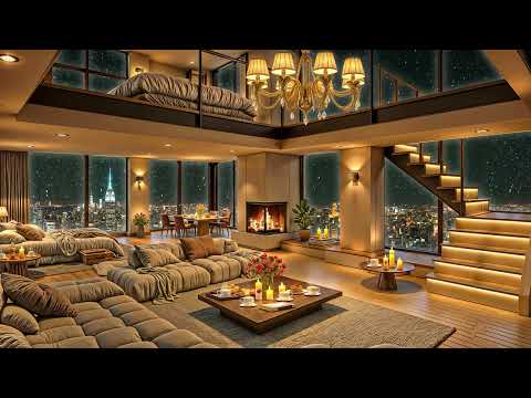 Sleep Night Jazz 🎷 Luxury Apartment Ambience in New York 🌃 Tender Jazz Saxophone Music for Relaxing