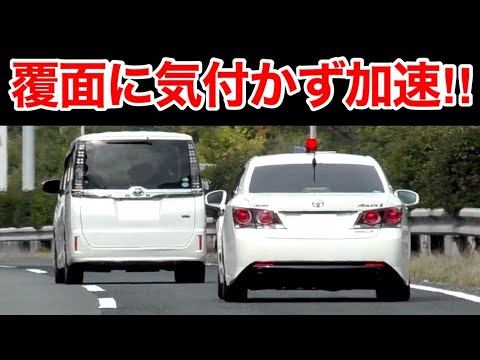 【覆面に気付かず加速⁉️】爆走ヴォクシーが覆面パトカーに捕まる‼️　[警察 取り締まり 高速道路]