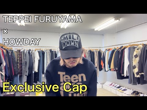 【別注】TEPPEI FURUYAMA と別注で初のキャップ作りました！全て一点一点ハンドプリントになります！サクッと被って〜